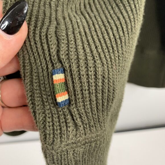 Y2K VTG Eddie Bauer Sz XLT Henley Sweater 1/4 Button Pull Over Long Sleeve Green - Picture 8 of 9